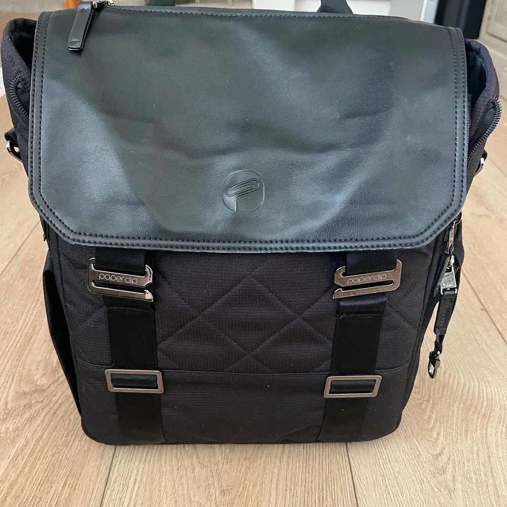 Paperclip The Willow: Diaper Bag Backpack with Changing Station Black